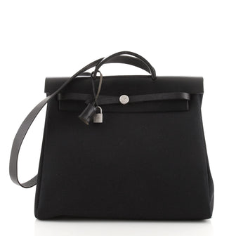 Hermes Herbag Toile and Leather MM