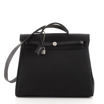 Hermes Herbag Toile and Leather MM