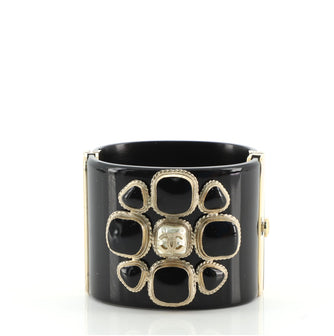 Chanel CC Gripoix Cuff Bracelet Embellished Resin