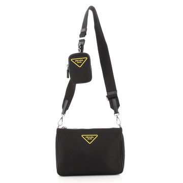 Prada Rubber Logo Crossbody Bag Tessuto Small
