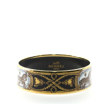 Hermes Bangle Bracelet Printed Enamel Wide