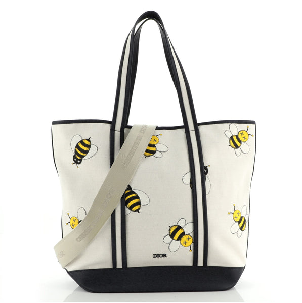 KAWS Bee Shopper Tote Printed Canvas with Leather Medium