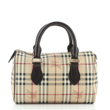 Burberry Chester Satchel Haymarket Coated Canvas Large