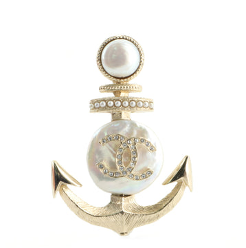 Chanel Paris-Hamburg CC Anchor Brooch Metal with Crystals and Faux Pearls