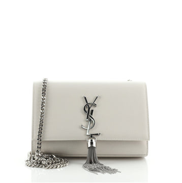 Saint Laurent Classic Monogram Tassel Crossbody Bag Grainy Leather Small