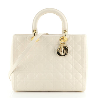 Christian Dior Vintage Lady Dior Bag Cannage Quilt Lambskin Large