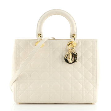 Christian Dior Vintage Lady Dior Bag Cannage Quilt Lambskin Large