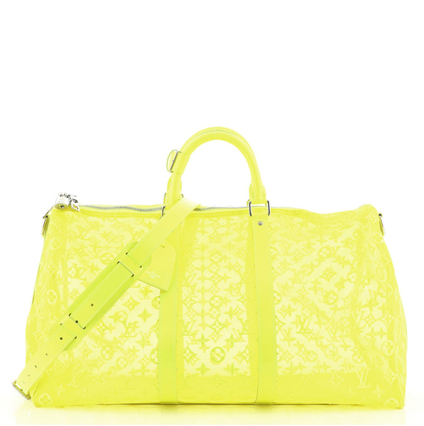 Louis Vuitton Keepall Bandoulière Monogram 50 Yellow Mesh Weekend/Travel Bag