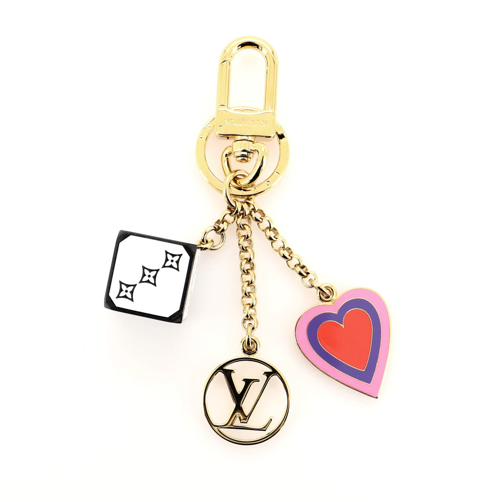 Louis Vuitton Dice and Heart Bag Charm and Key Holder Game On in