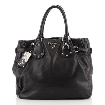 Prada Convertible Buckle Tote Soft Calf Medium