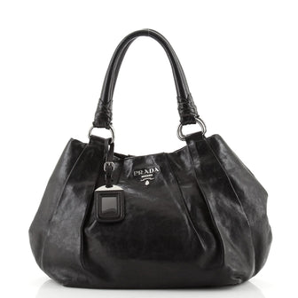 Prada Pleated Shoulder Bag Soft Calf Large