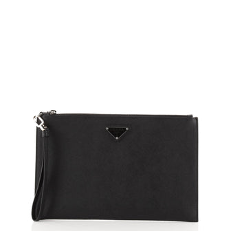 Prada Wristlet Clutch Saffiano Leather Medium