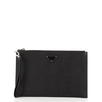 Prada Wristlet Clutch Saffiano Leather Medium