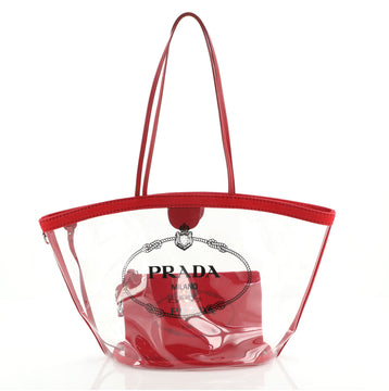 Prada Logo Shopper Tote PVC