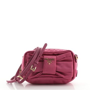 Prada Bow Camera Crossbody Bag Tessuto Small