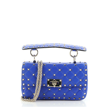 Valentino Rockstud Spike Flap Bag Quilted Leather Small