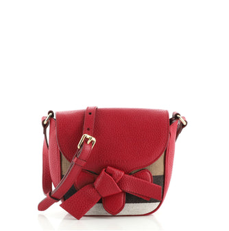 Burberry Girl's Crossbody Bag House Check Canvas and Leather