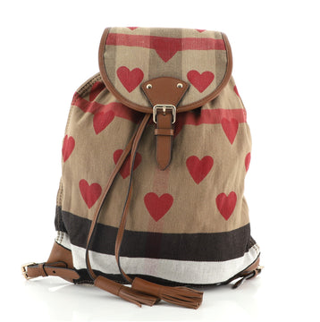Burberry Girl's Backpack Printed Check Canvas