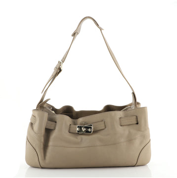 Burberry Turn Lock Shoulder Bag Leather Large