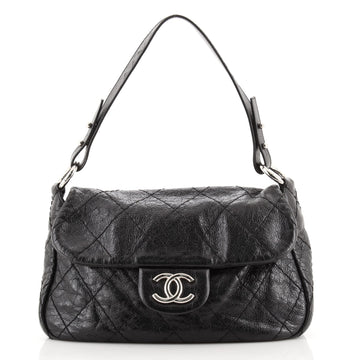 Chanel On the Road Flap Bag Quilted Leather Small