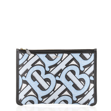 Burberry Zip Pouch Print e-canvas and Leather