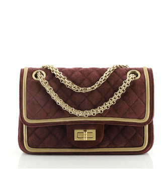 Chanel Reissue 2.55 Flap Bag Quilted Suede with Metallic Calfskin 224