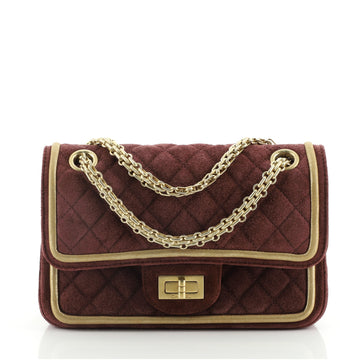Chanel Reissue 2.55 Flap Bag Quilted Suede with Metallic Calfskin 224