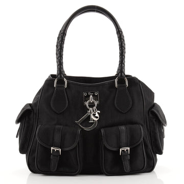 Christian Dior Lovely Multi Pocket Satchel Diorissimo Canvas Medium
