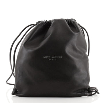 Saint Laurent Teddy Drawstring Backpack Leather Large