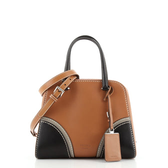 Prada Convertible Satchel Stitched City Calf Medium