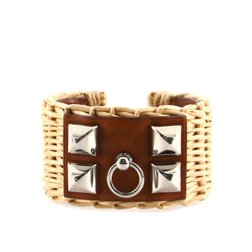 Hermes Collier de Chien Bracelet Leather and Wicker