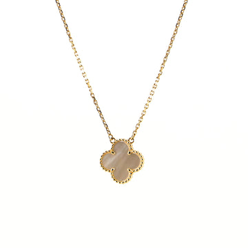 Van Cleef & Arpels Vintage Alhambra Pendant Necklace 18K Yellow Gold and Mother of Pearl