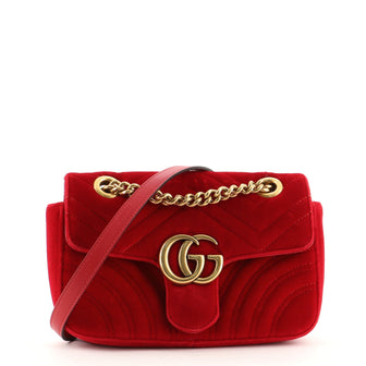 Gucci GG Marmont Flap Bag Matelasse Velvet Mini