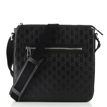 Gucci Signature Zip Messenger Bag Guccissima Leather