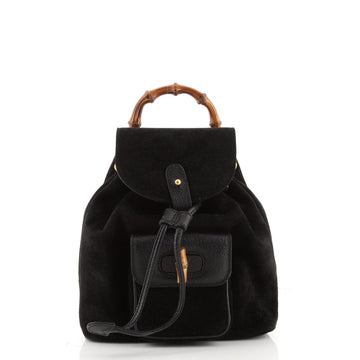 Gucci Vintage Bamboo Backpack Suede Mini
