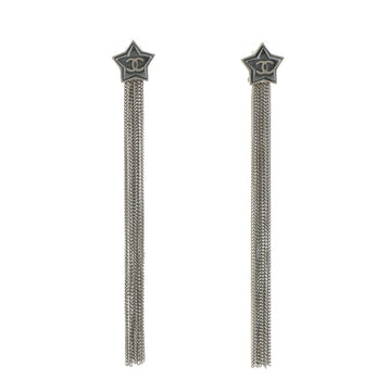 Chanel CC Star Tassel Stud Earrings Metal