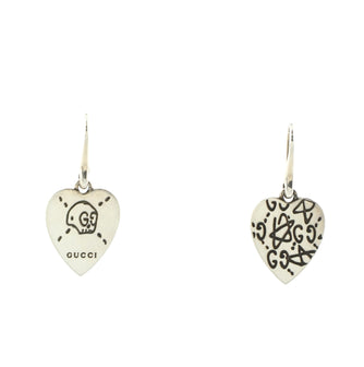 Gucci GucciGhost Heart Drop Earrings Sterling Silver