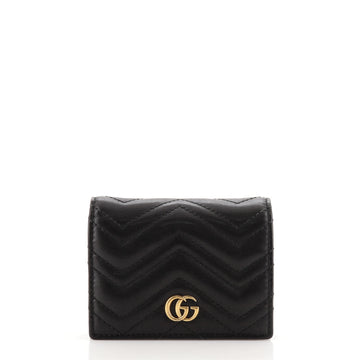 Gucci GG Marmont Flap Card Case Matelasse Leather