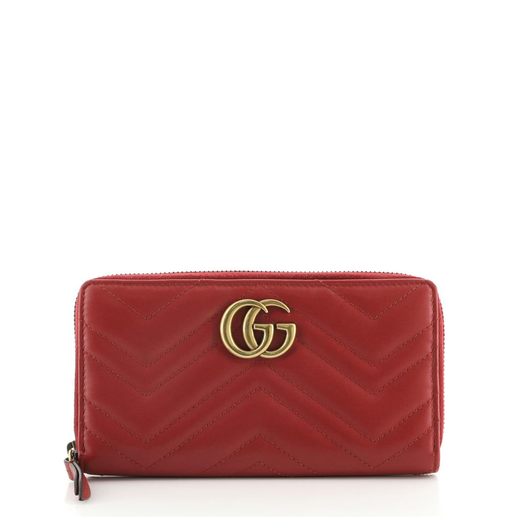 Gucci GG Marmont Zip Around Wallet Matelasse Leather 73957