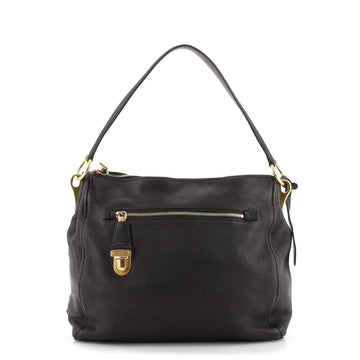 Prada Pushlock Zip Shoulder Bag Deerskin Medium