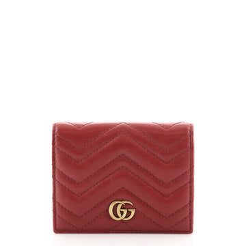 Gucci GG Marmont Flap Card Case Matelasse Leather