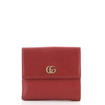 Gucci GG Marmont French Flap Wallet Leather Compact