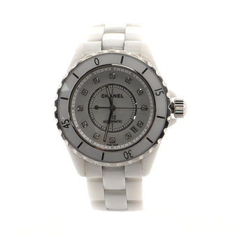Chanel J12 Automatic Watch Ceramic and Stainless Steel with Diamond Markers 38
