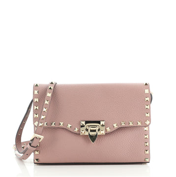 Valentino Rockstud Flip Lock Flap Bag Leather Medium