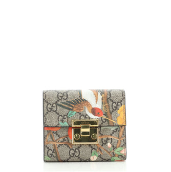 Gucci Padlock Wallet Tian Print GG Coated Canvas Compact