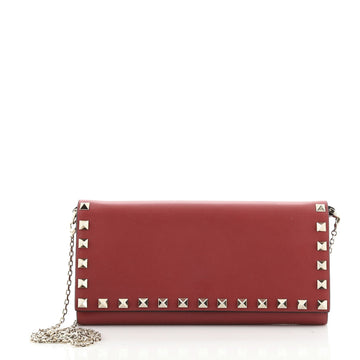 Valentino Rockstud Wallet On Chain Leather