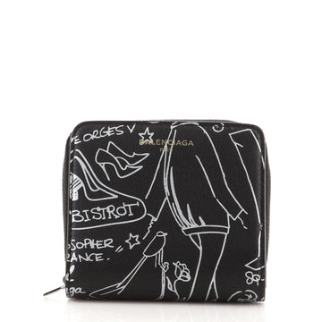 Balenciaga Everyday Zip Wallet Printed Leather Mini