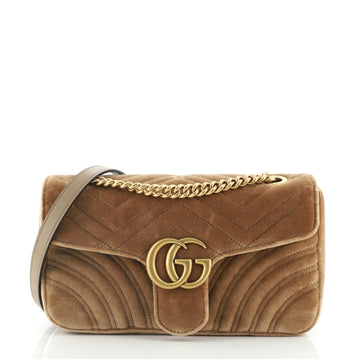 Gucci GG Marmont Flap Bag Matelasse Velvet Small