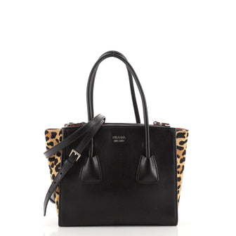 Prada Twin Pocket Tote Glace Calf with Cavallino Calf Hair Small
