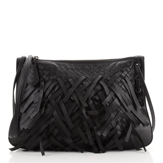 Bottega Veneta Zip Top Messenger Fringe Intrecciato Nappa Large